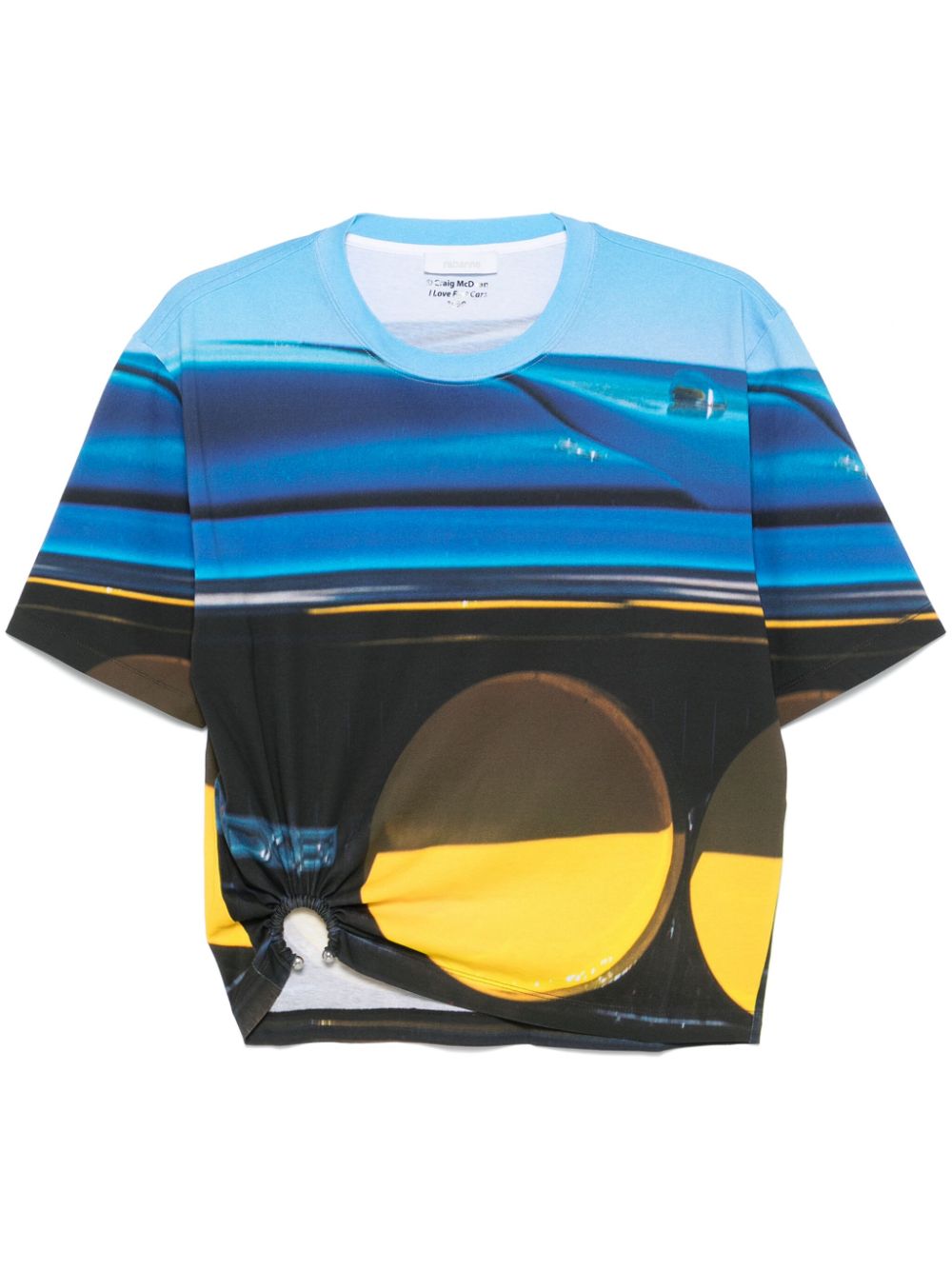 Rabanne T-shirt met grafische print Blauw