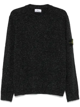 STONE  フードセーター ブラック Stone Island ストーンアイランド MAGLIA ラムウール クルー