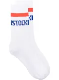 Birkenstock logo-jacquard socks - White