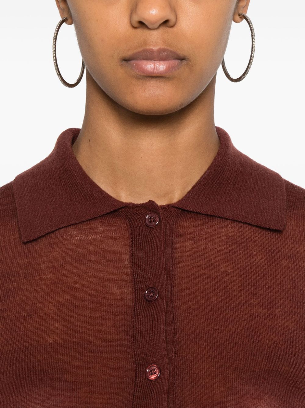 Shop Filippa K Knitted Polo Top In Red