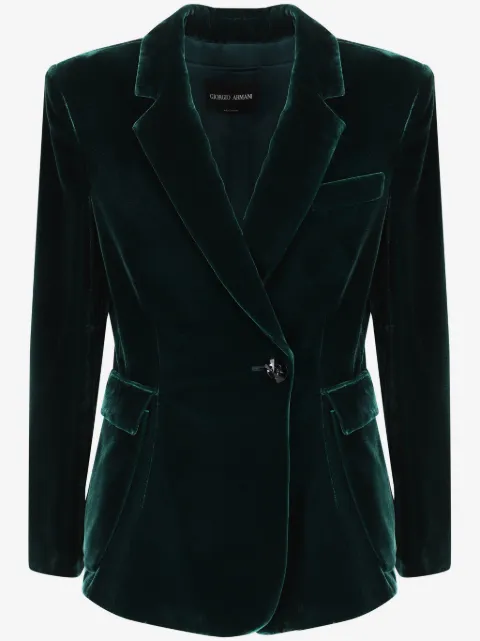 Giorgio Armani blazer en velours à simple boutonnage