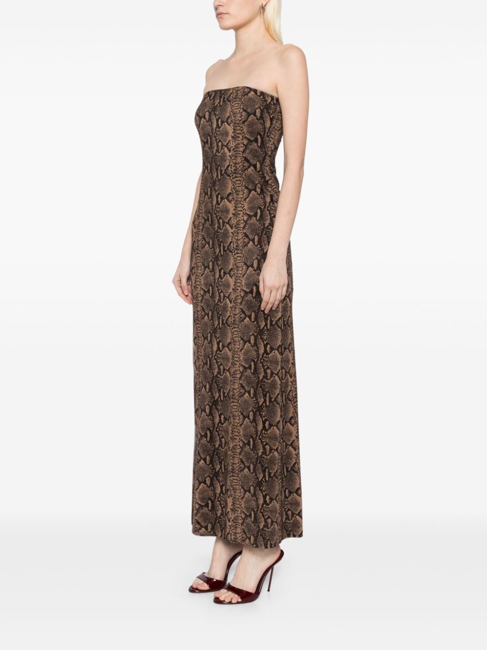 Shop Alice And Olivia Delora Maxi Dress In Brown