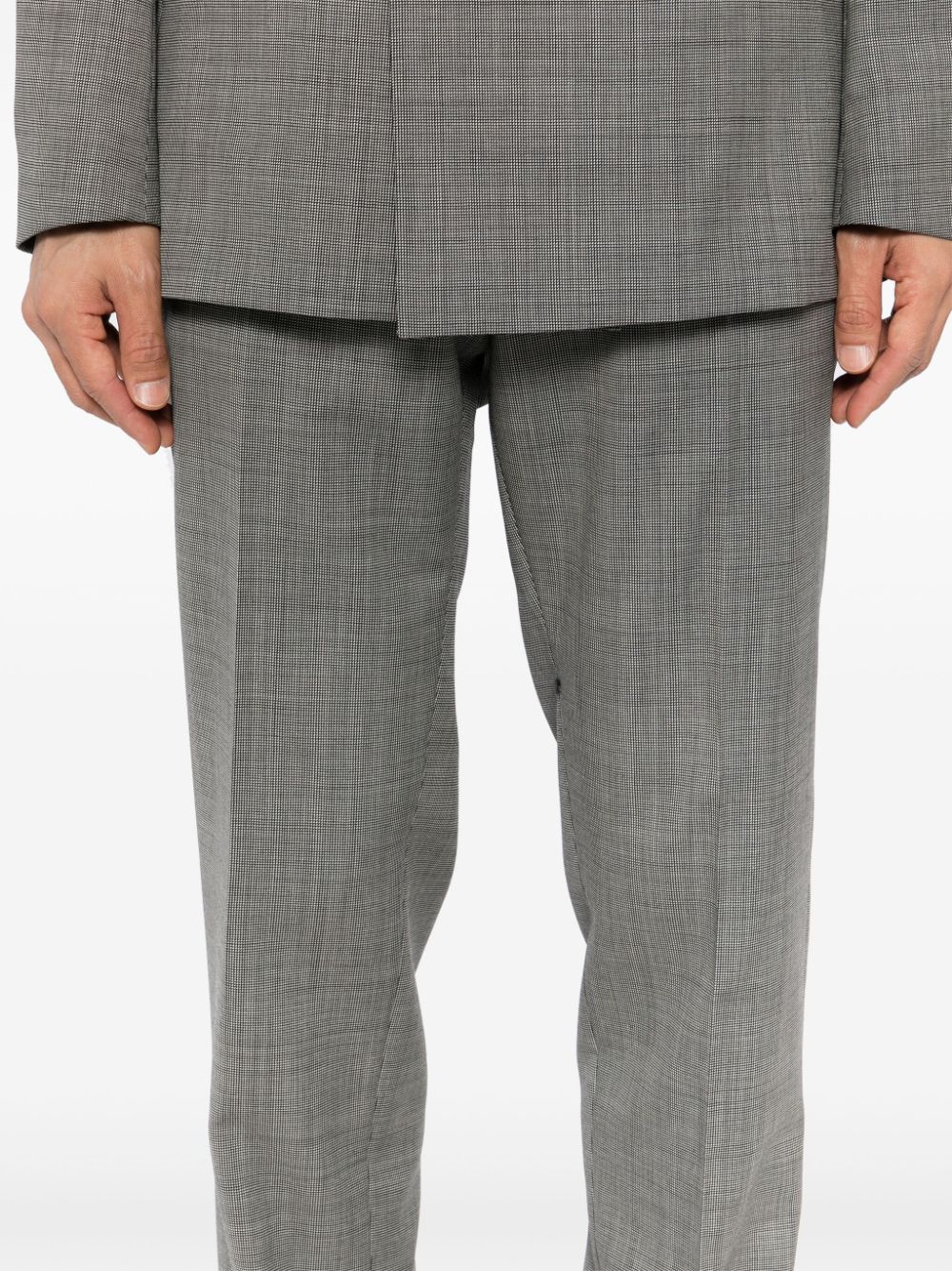 Shop Hugo Boss Wool Double-breasted Suit In Grey