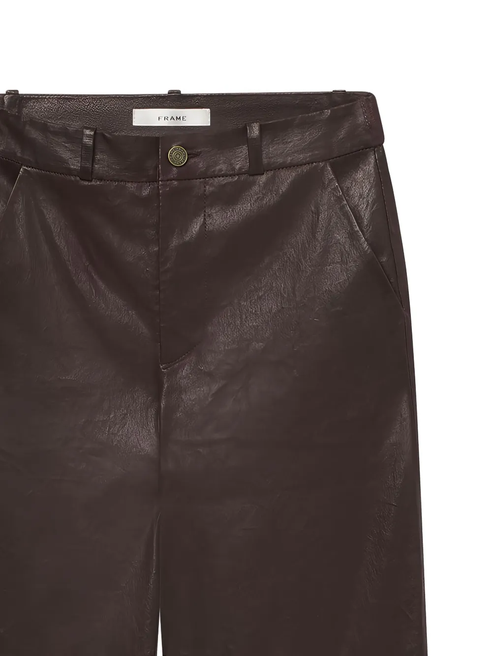 Frame Leather Trousers In Brown