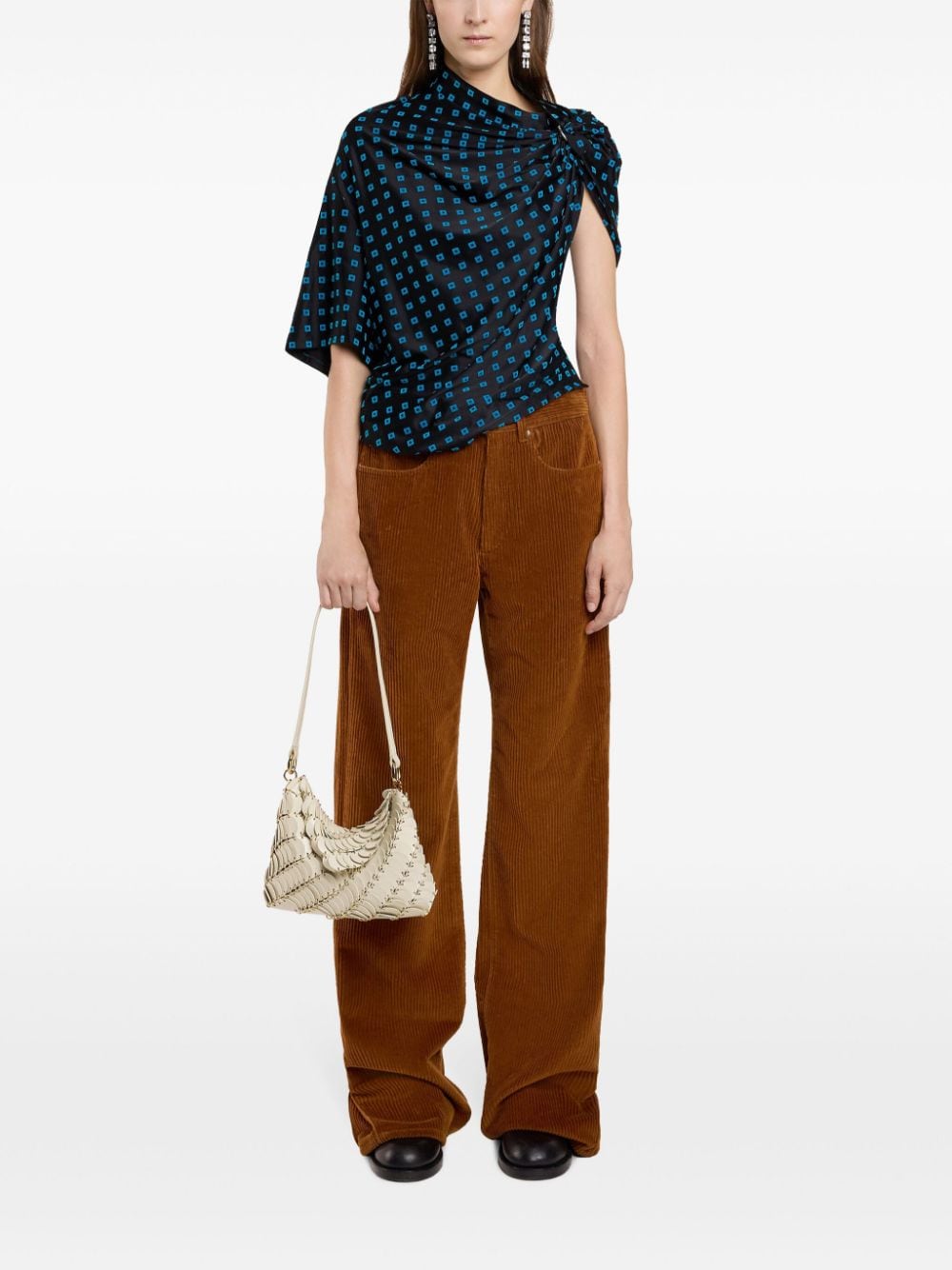 Rabanne wide-leg corduroy trousers - Bruin