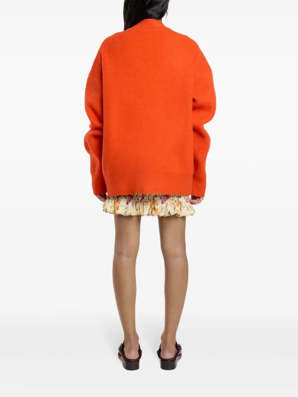Rabanne Cardigan Oversized De Lã | Laranja | FARFETCH BR