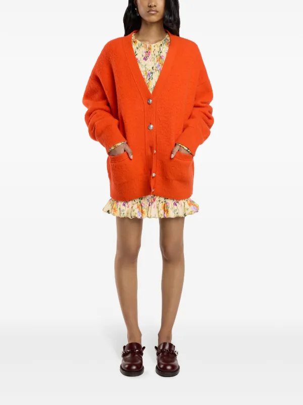 Rabanne Cardigan Oversized De Lã | Laranja | FARFETCH BR