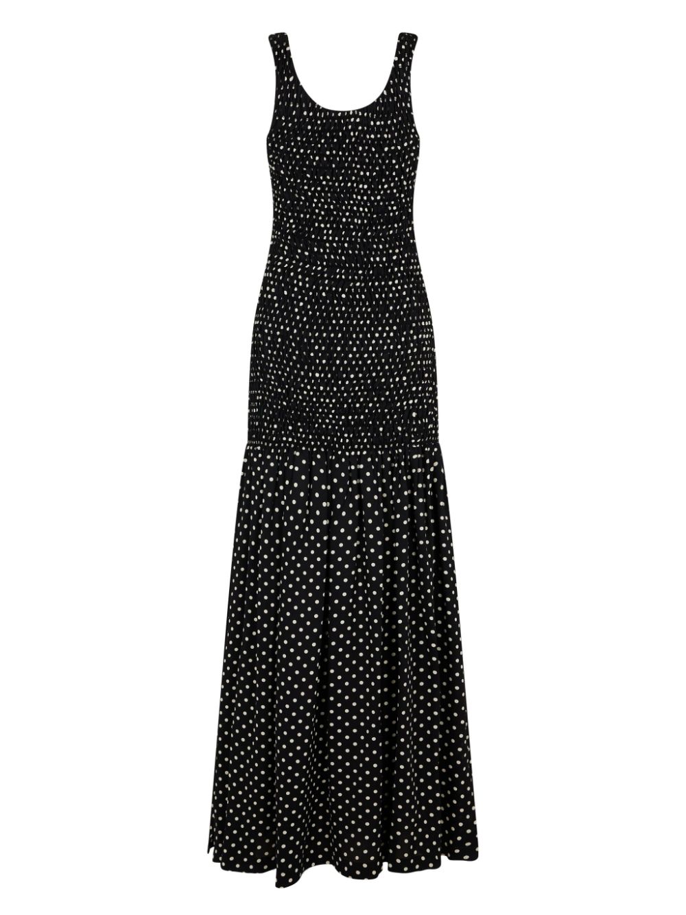 Rabanne polka-dot crepe long dress Women