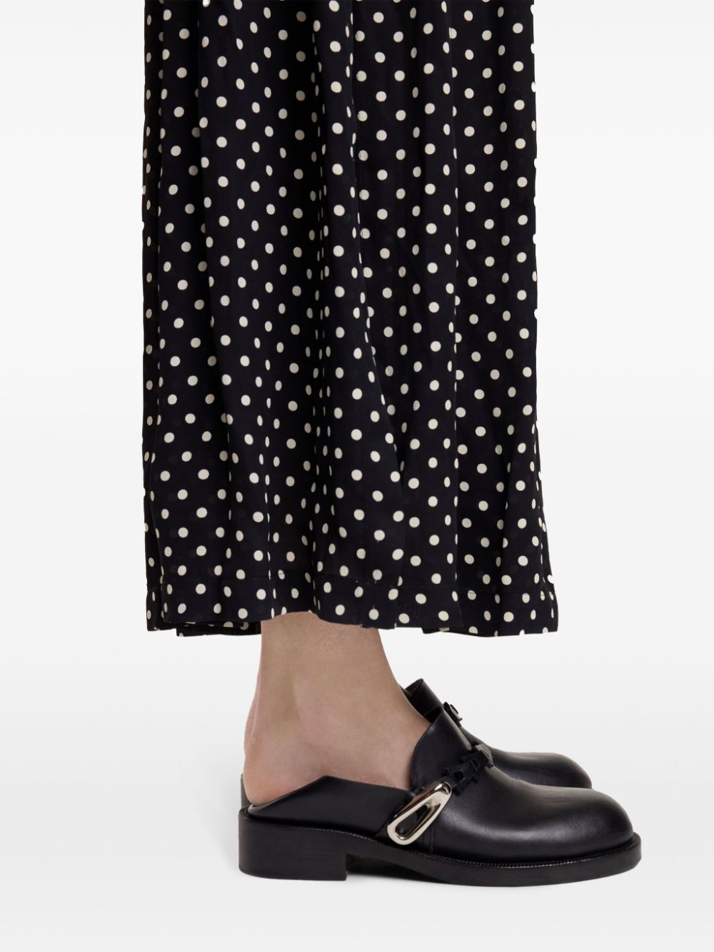 Rabanne polka-dot crepe long dress Women