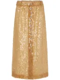 Rabanne sequin-embroidered skirt - Neutrals