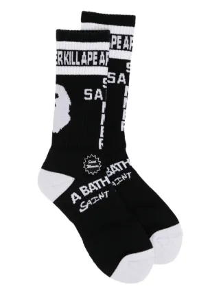 SAINT MXXXXXX SM X BAPE Socks | Black | FARFETCH