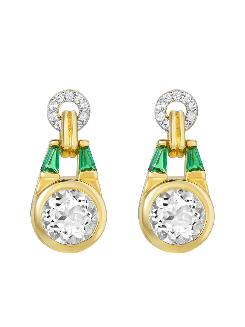 V by Laura Vann buckle round-stone earrings - Goud