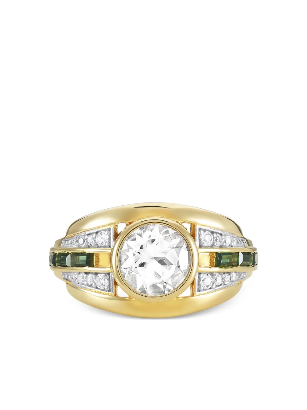 V JEWELLERY Olive crystal-embellishment ring | Gold | Image 1