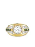 V JEWELLERY Olive crystal-embellishment ring - Gold