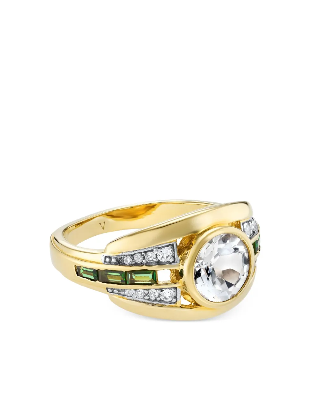 Olive Crystal-Embellishment Ring