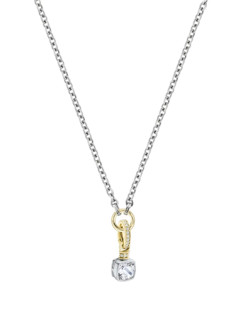 V JEWELLERY Halsketting met kussen geslepen topaas - Zilver