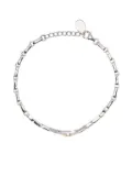 V JEWELLERY slimline dual tone bracelet - Silver