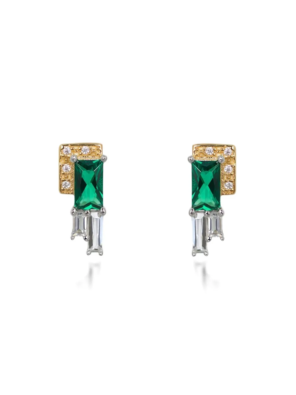 V by Laura Vann Audrey emerald earrings - Goud