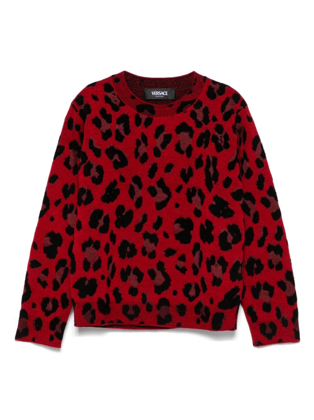 Versace Kids leopard-print jumper - Red