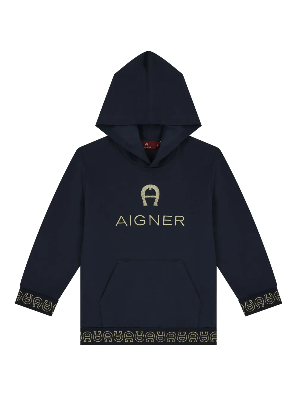 Aigner Kids Hoodie met geborduurd logo Blauw
