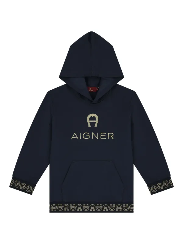 AIGNER アイグナー セットアップ ジャージ パーカー ロゴ刺繍 L Aigner Kids ロゴ パーカー | ブルー | FARFETCH JP