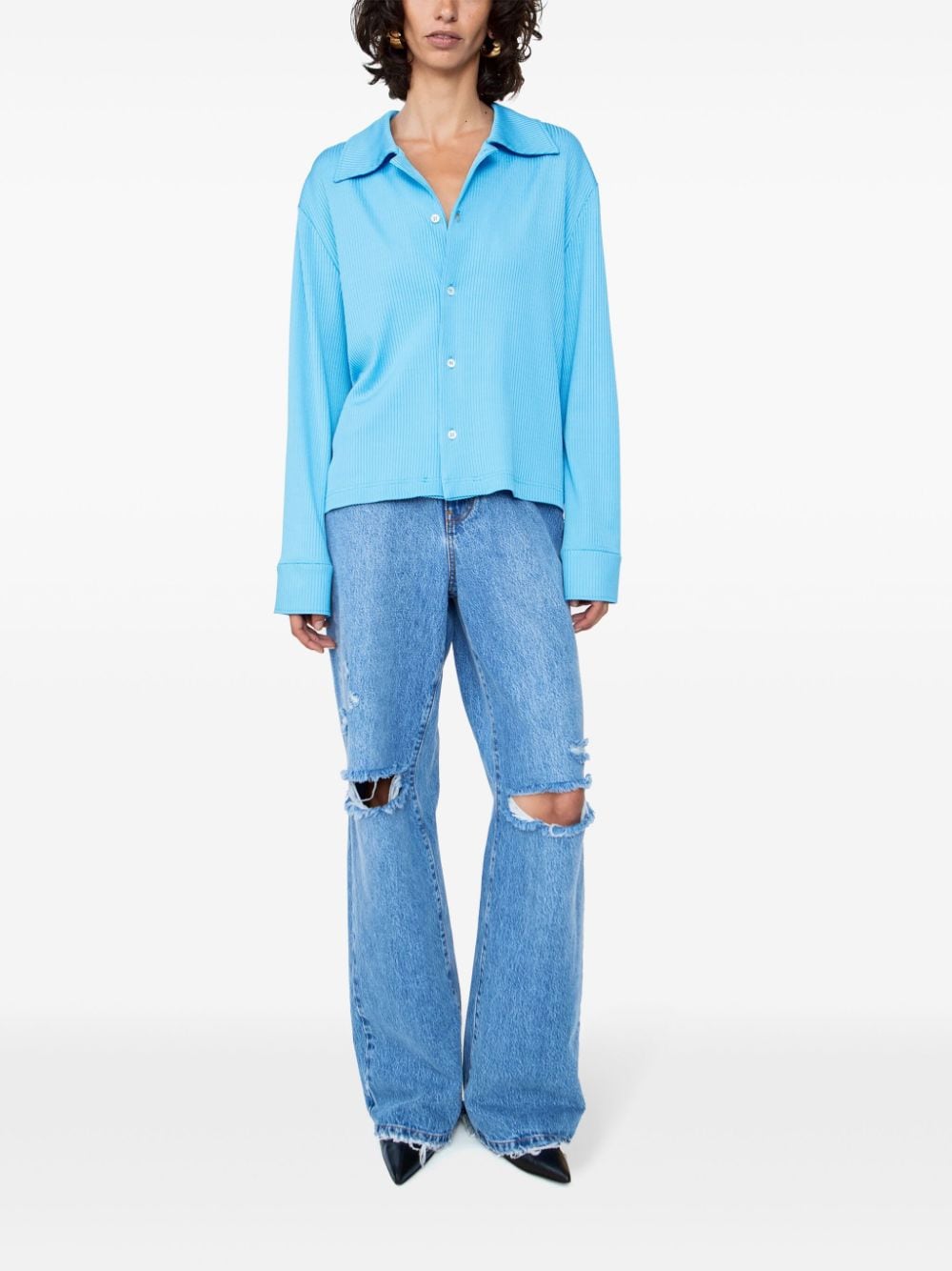 Shop Séfr Reese Shirt In Blue