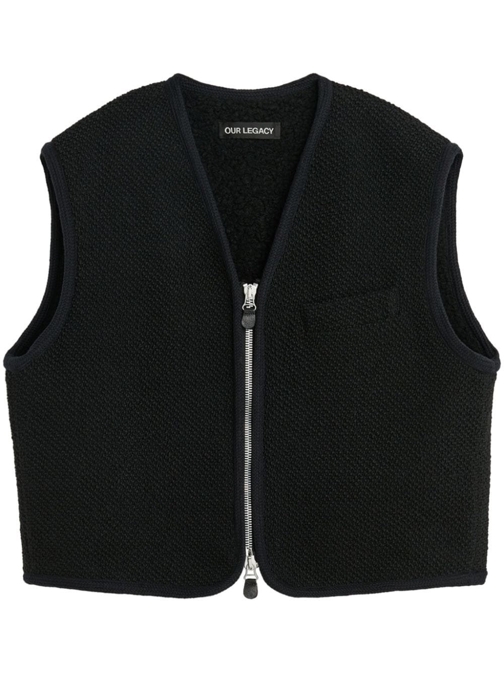 Shop Our Legacy Zip-up Top Vest In Black