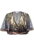 Rabanne sequin embellished blouse - Blue