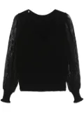 TWINSET dual-use lace-sleeves sweater - Black