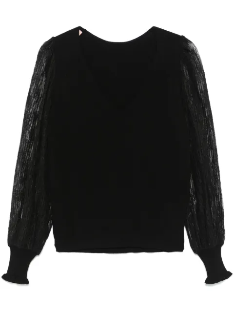 TWINSET dual-use lace-sleeves sweater
