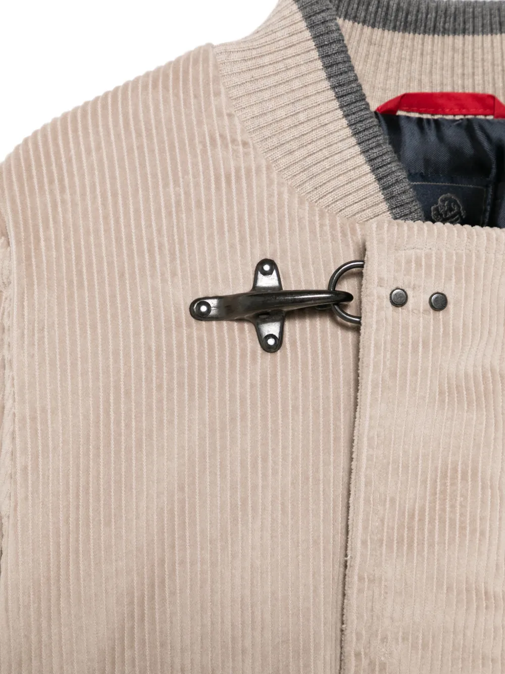 Shop Fay Corduroy Bomber Jacket In Grey