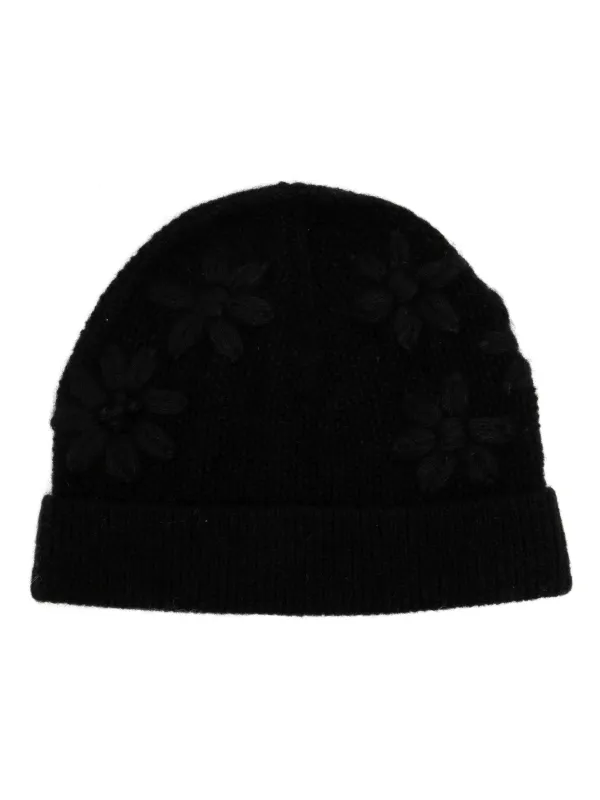 Onefifteen Bonnet à Fleurs Brodées Noir FARFETCH MA