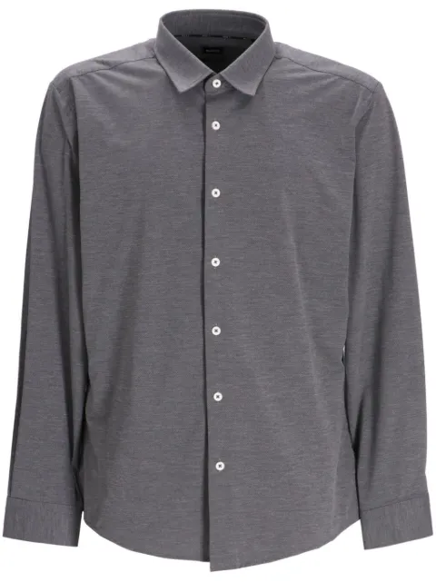 BOSS slim-fit performance-stretch jersey melange shirt
