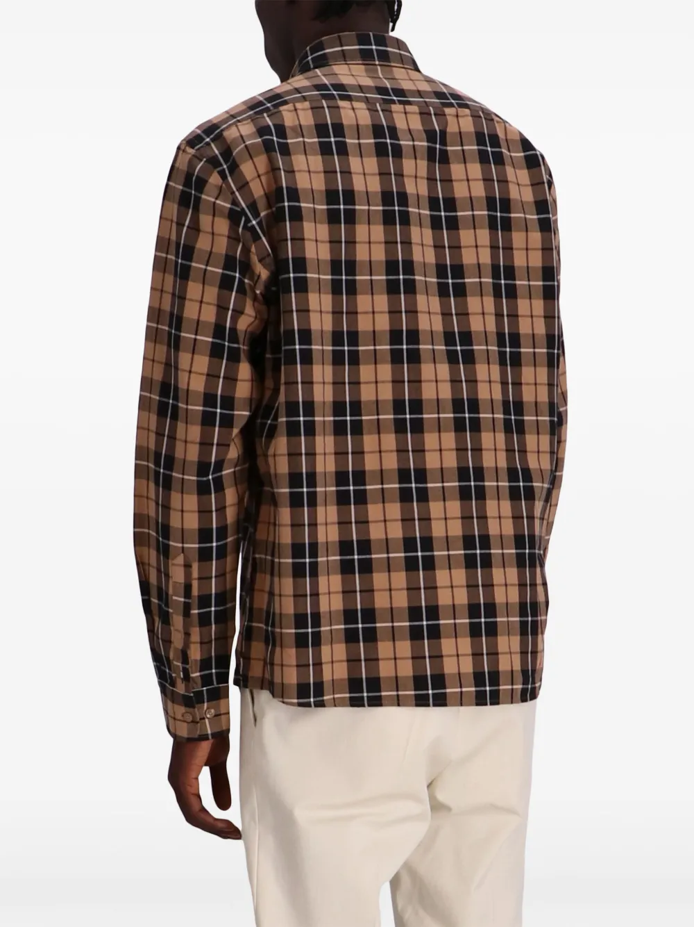 BOSS Geruit overhemd Bruin