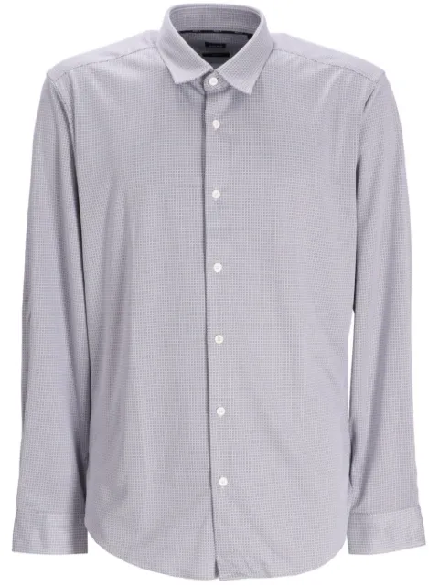 BOSS stretch-jersey micro-check shirt