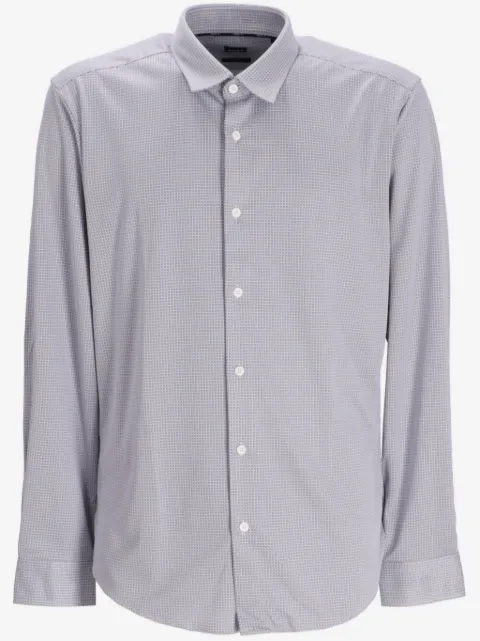 BOSS stretch-jersey micro-check shirt