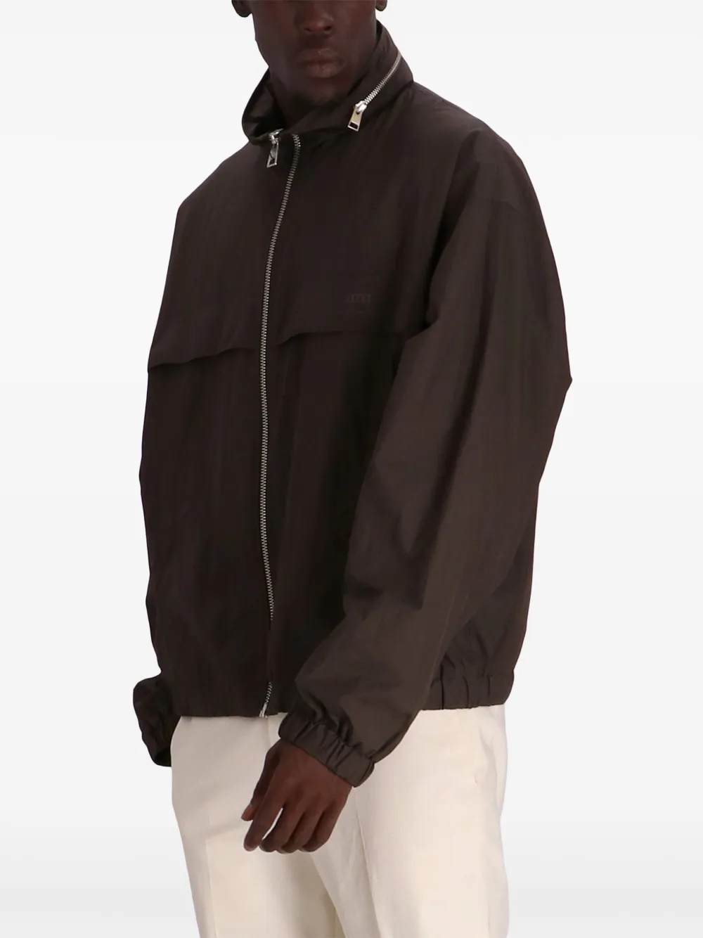 Black Hooded Ami Alexandre Mattiussi Windbreaker | AMI PARIS