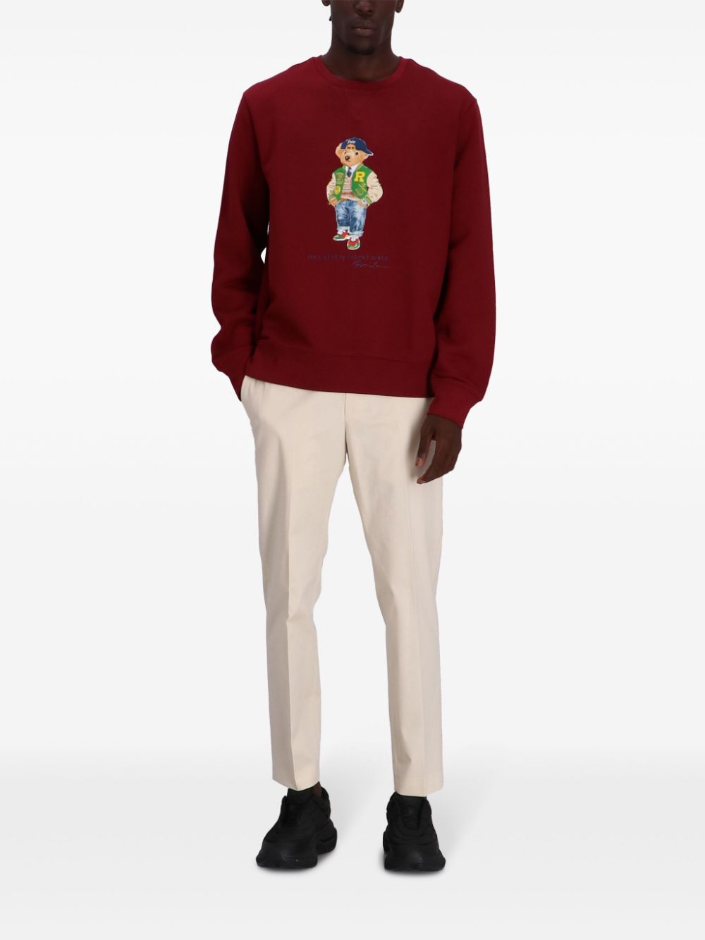 Shop Polo Ralph Lauren Polo Bear-print Sweatshirt In Red