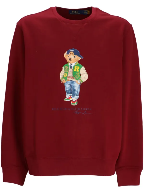 Polo Ralph Lauren Polo Bear print Sweatshirt Red FARFETCH TR