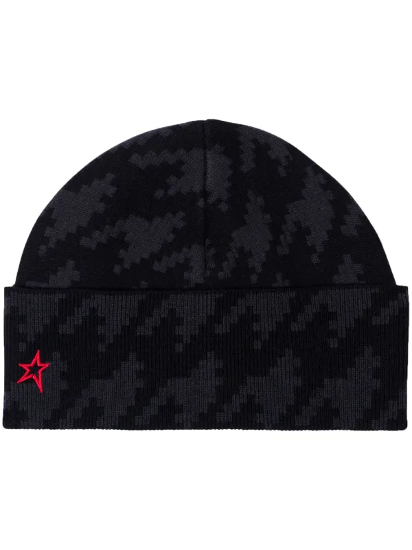 Perfect Moment Houndstooth Beanie Black FARFETCH IN