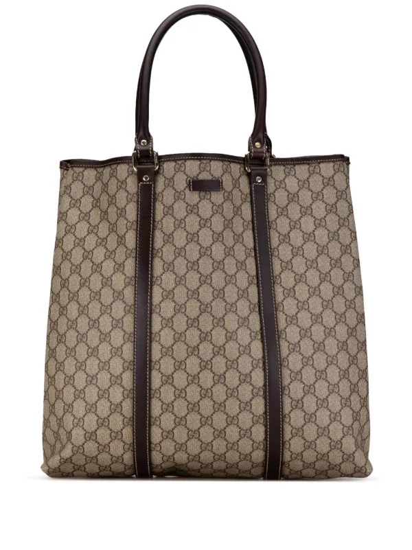 Gucci Pre Owned 2000 2015 GG Supreme Joy Tote Bag Brown FARFETCH AE