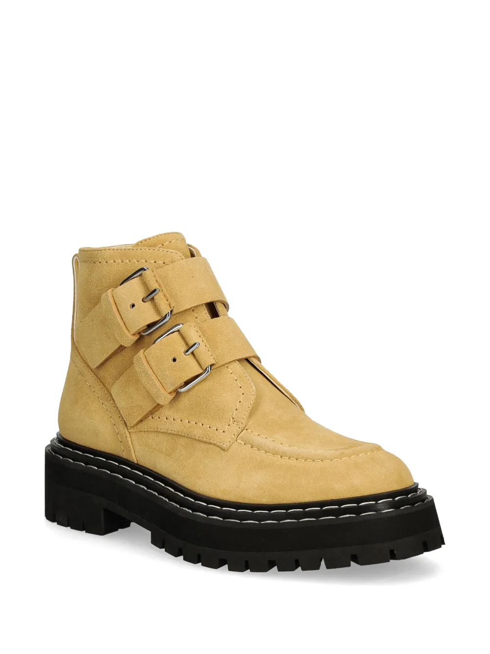 Proenza Schouler suede biker boots Yellow