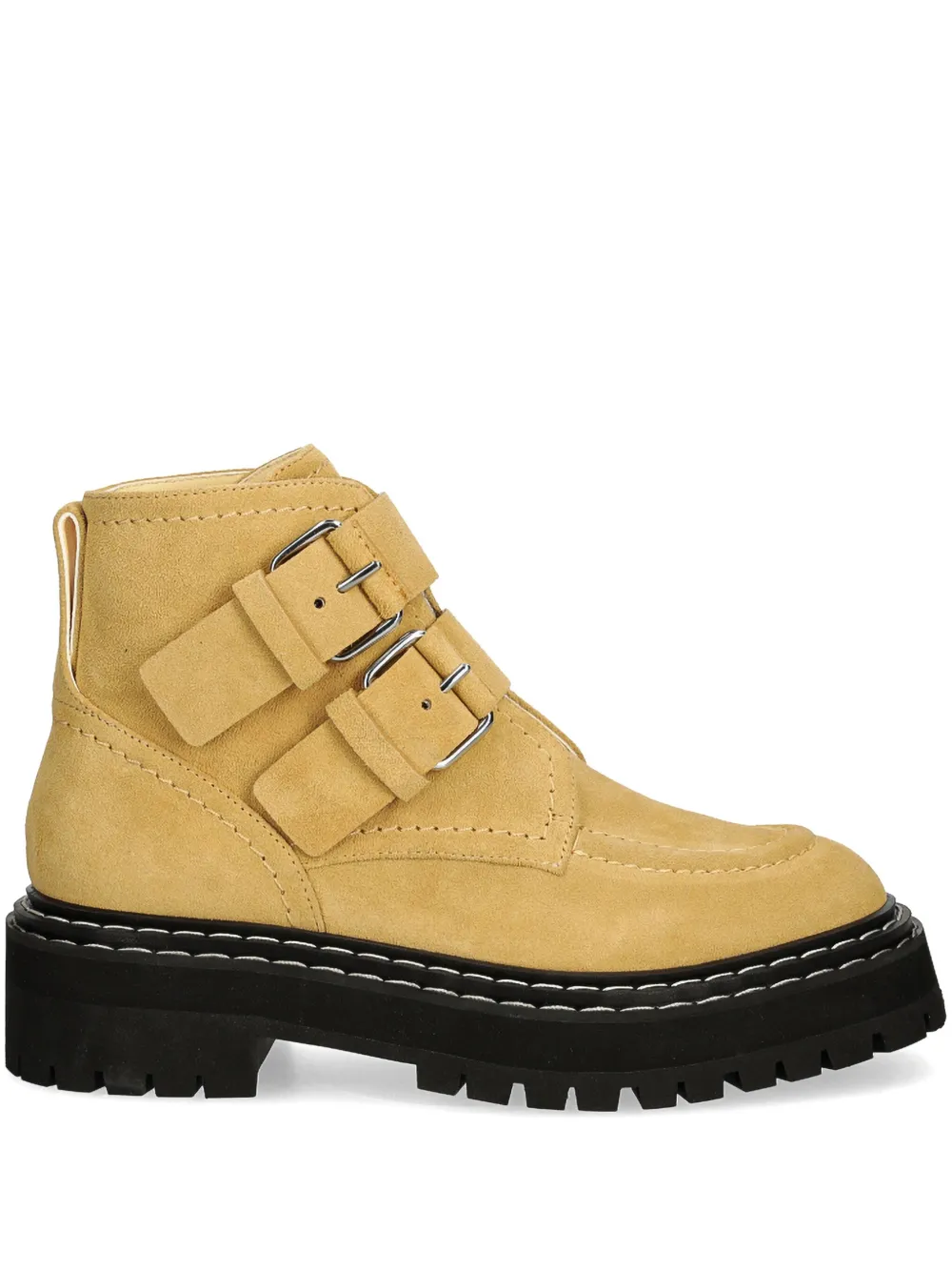 Proenza Schouler suede biker boots Yellow