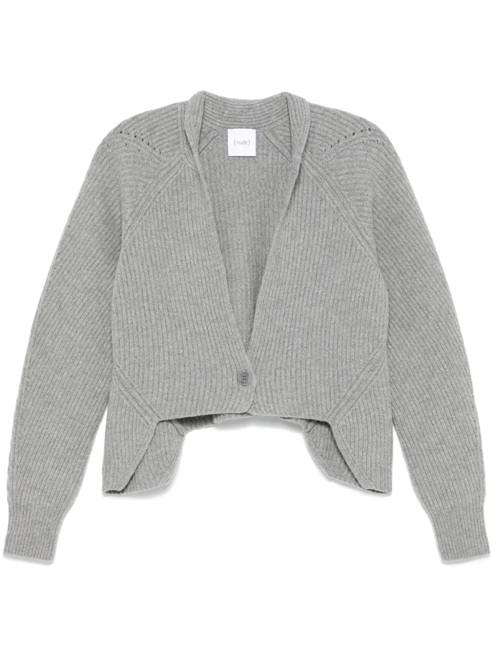 Nude ribbed cardigan - Grey