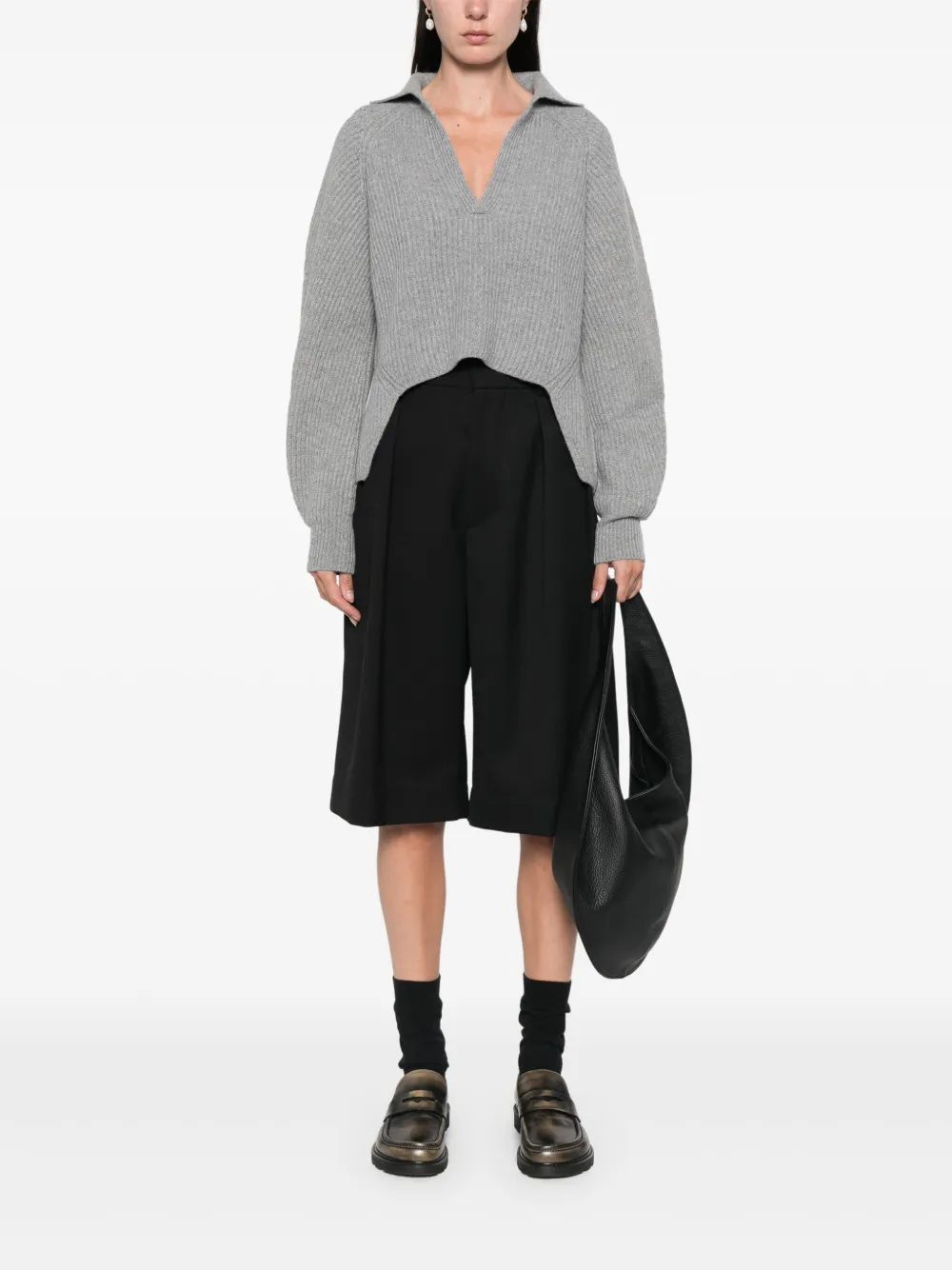 Nude Geribbelde sweater Grijs
