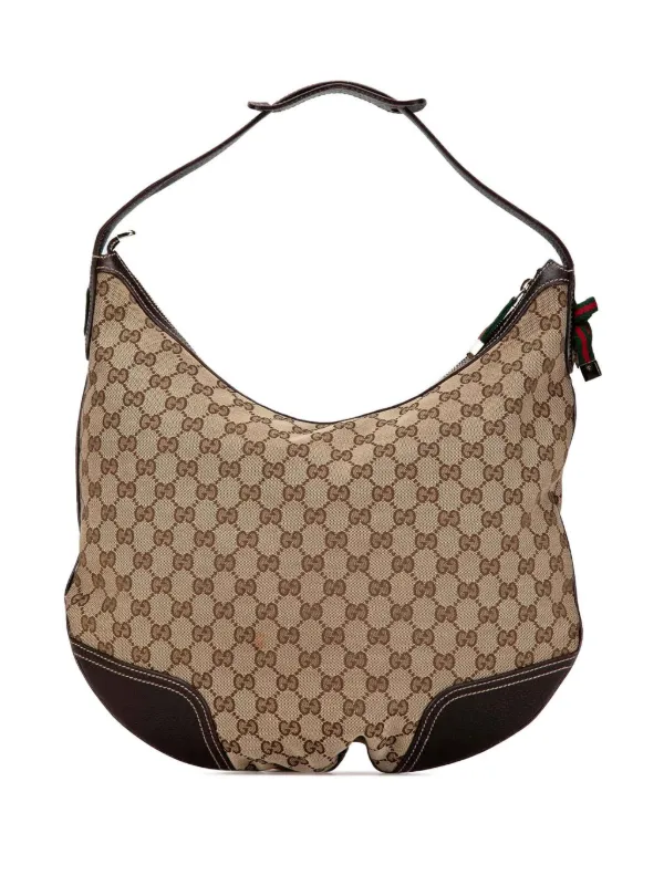 Gucci Pre Owned 2000 2015 Large GG Canvas Princy Hobo Bag Brown FARFETCH IE