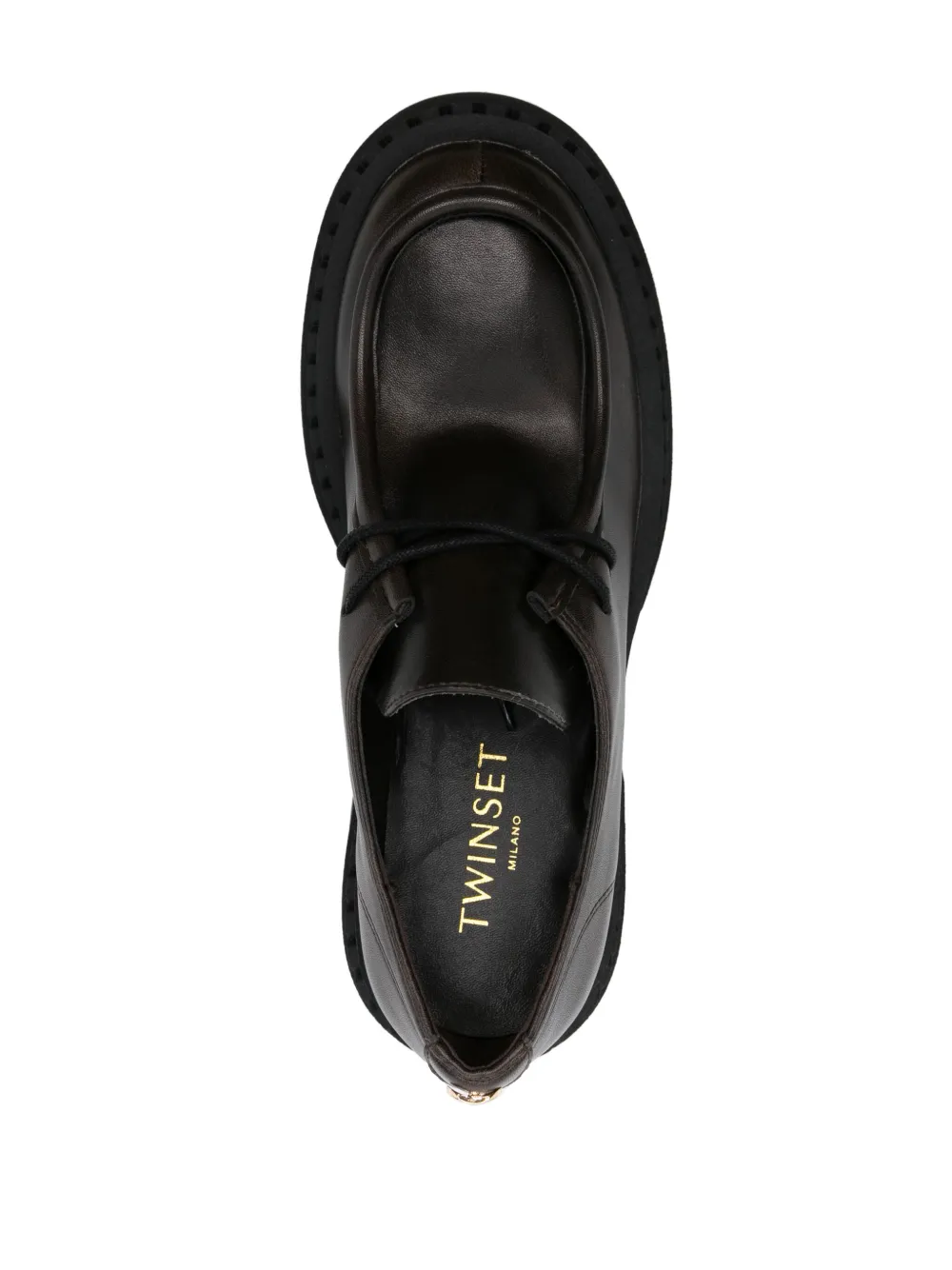 TWINSET leather brogues Brown