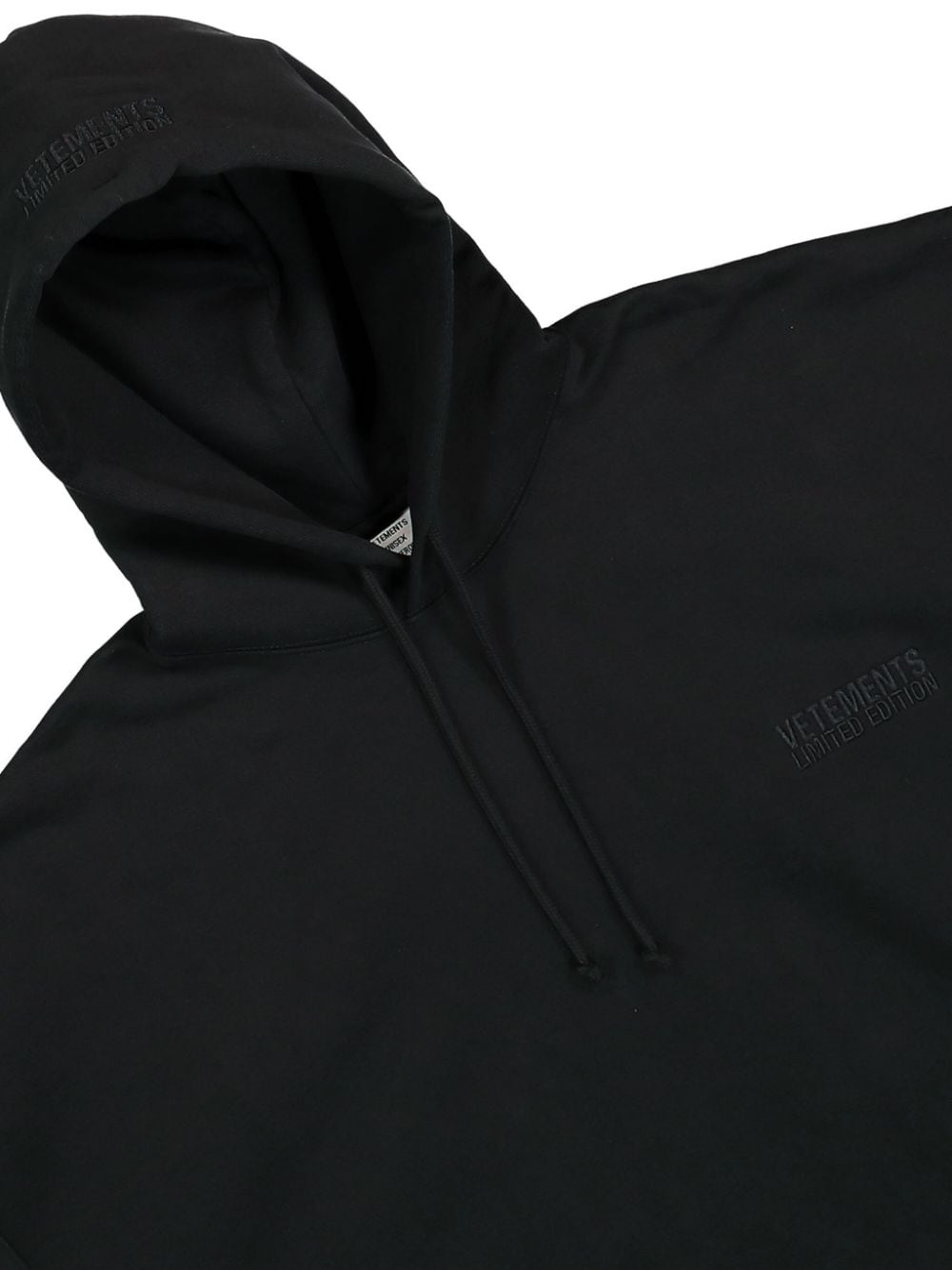 Shop Vetements Logo-embroidered Hoodie In Black