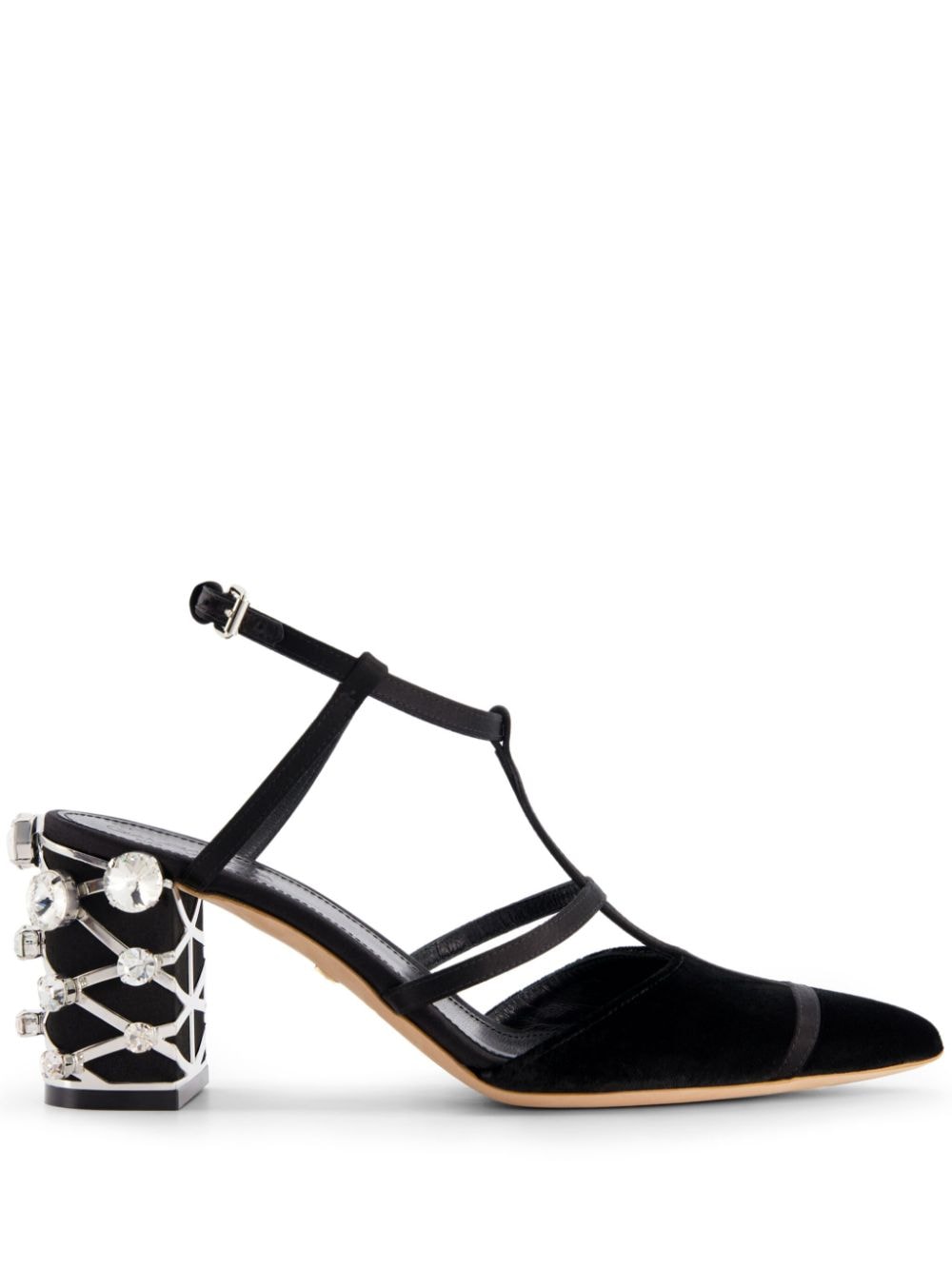 Giambattista Valli 75 mm fluwelen pumps Zwart