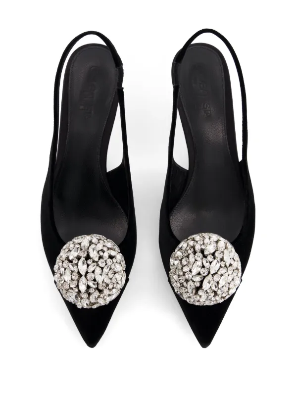 GIAMBATTISTA VALLIビジュー装飾 シューズ 黒